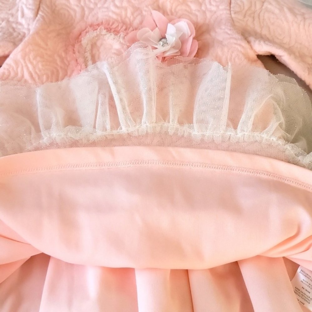 Children’s Apparel Network Girls Pink Tulle Dress Textured Top Size 2T - Picture 8 of 13